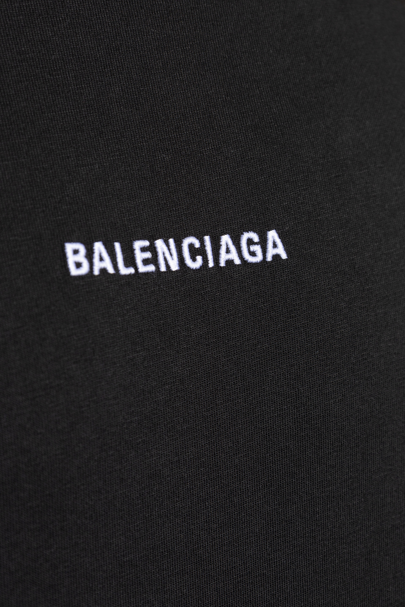 Black T-shirt with embroidered logo Balenciaga - Vitkac AS